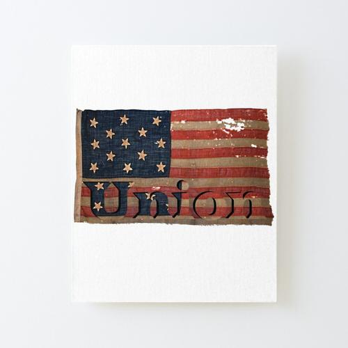 Canevas imprimer Vintage Union Civil War USA Flag USA avec logo ajouté des bandes d'étoiles américaines antiques Impression sur toile Roulée Tableau Art Décoration Murale / Sans cadre...