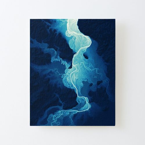 Canevas imprimer Willamette Channels 10 ans anniversaire au bleu de la nuit avec un soulagement ombré subtil Impression sur toile Roulée Tableau Art Décoration Murale / Sans cadre 40X50cm