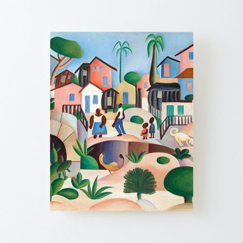 Canevas imprimer Tarsila do Amaral - La colline de la Favela Morro da Favela-brésilienne artiste Impression sur toile Roulée Tableau Art Décoration Murale / Sans cadre 40X50cm