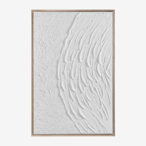 Tableau Décoratif En Relief En Plâtre (60x90 Cm) Severine Blanc