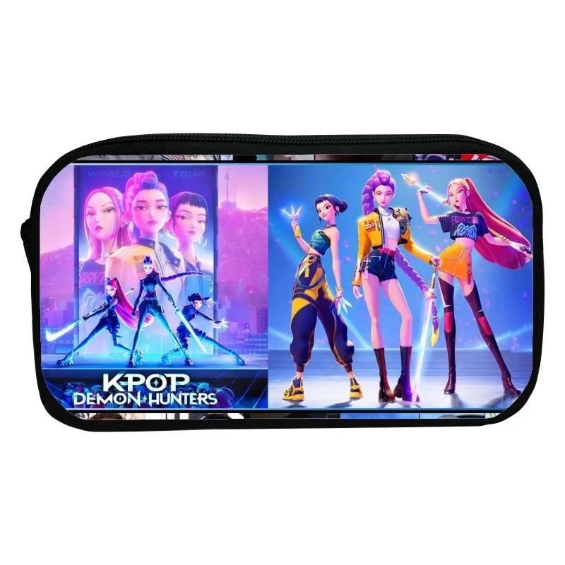 Trousse à Crayons Double Couche Kpop Demon – Design Anime, Fermeture éclair, Légère Et Portable