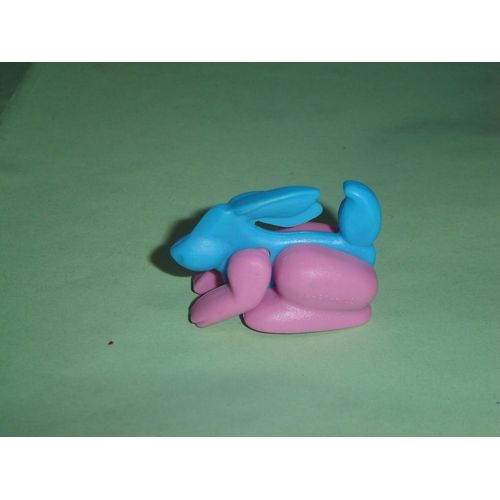 Kinder Ancien (Collection Année 1994) - K95 N. 26 / K95n26 : Lapin Bleu & Rose Sur Petites Roues