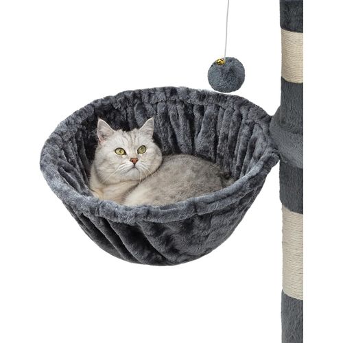 Kalanka-Hamac En Peluche Douce Pour Arbre À Chat, Ø 40 Cm, Profondeur 25 Cm, Couchage Douillet Avec Filetage M8, Cadre En Métal Robuste Pour Petits Et Grands Chats, Gris Foncé