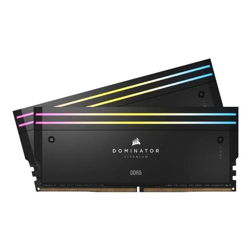 CORSAIR Dominator Titanium RGB - DDR5 - kit - 64 Go: 2 x 32 Go - DIMM 288 broches - 6600 MHz / PC5-52800 - CL32 - 1.4 V - mémoire sans tampon - noir