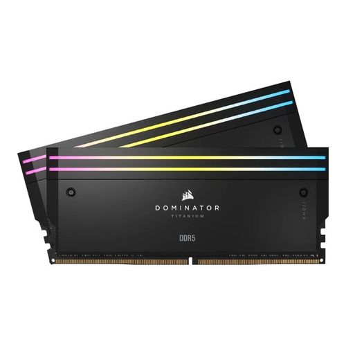 CORSAIR Dominator Titanium RGB - DDR5 - kit - 64 Go: 2 x 32 Go - DIMM 288 broches - 6000 MHz / PC5-48000 - CL30 - 1.4 V - mémoire sans tampon - noir