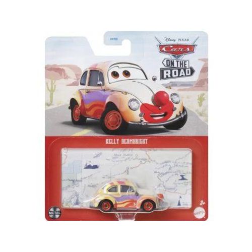 Coffret Cars : Voiture Kelly Beambright - Set Véhicule Miniature Jaune Et Blanche + 1 Carte Offerte