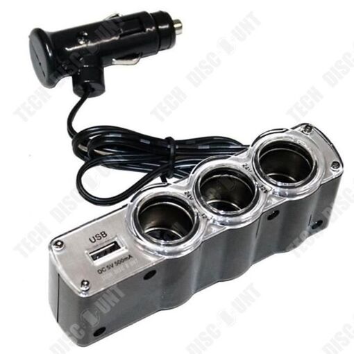 Td Multiprise Allume-Cigare Double Prise 3 Prises + Prise Usb Rech...