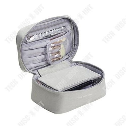 TD® Sac cosmétique Portable détachable en cuir PU sac de rangement cosmétique Portable de grande capacité trousse de toilette étanch