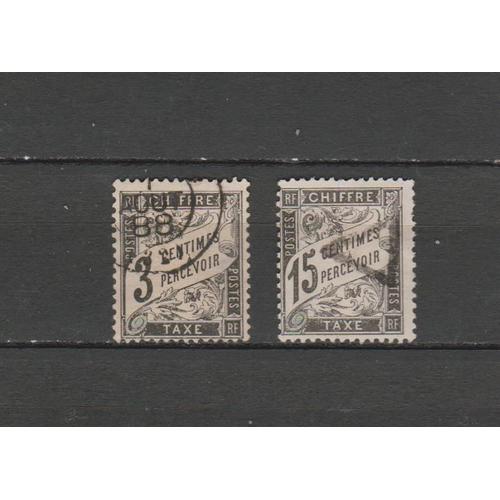 France N° 11 & 16 = 2 Timbres Taxe Obliteres De 1882 Cote : 40 €