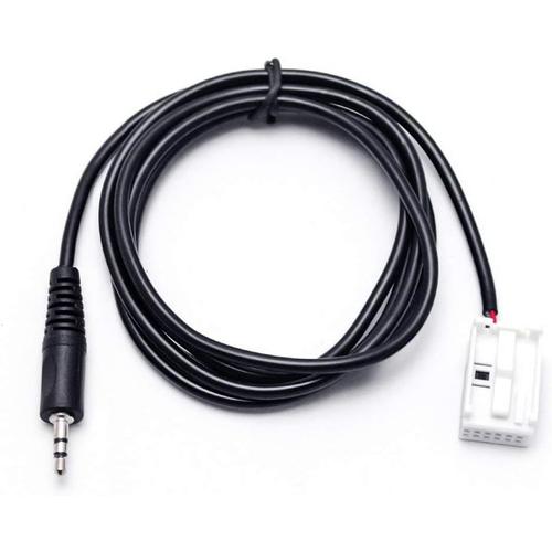 Adaptateur de cable audio auxiliaire de voiture pour Citro?n C4 C5 RD4 Peugeot 307 308 407 4083,5 mm Jack pour MP3 iPod t¿¿l¿¿phone