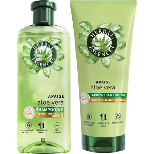 Sans Sulfates Shampoing Hydratant 250ml Et Après-Shampoing 200ml Aloe Vera Apaise, Hydrate, Nettoie Et Nourrit Les Cheveux Très Secs, Parfum Jasmin, Végan[Z70] 