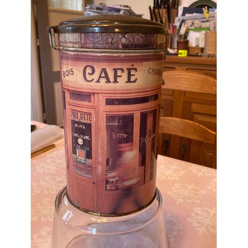 Boîte En Métal Motif « Café Vintage »
