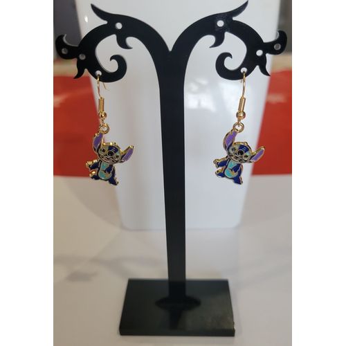 Boucles D'oreilles Stitch Bleu Metal ! Neuve ! (Modele 2)
