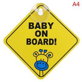 Autocollant bébé à bord pour voitures Autocollant de sécurité amusant et  mignon pour fenêtre de voiture et pare-chocs Pas besoin d'aimant ou de