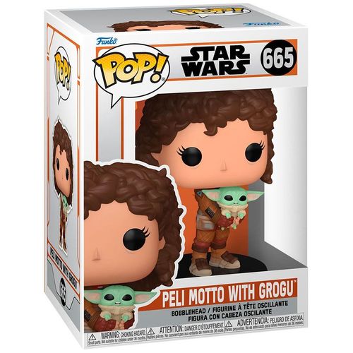 Star Wars : The Mandalorian - Figurine Pop! Peli Motto W/Grogu 9 Cm