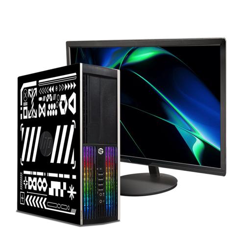 HP Ordinateur de Bureau Gaming PC Intel Quad Core I7 jusqu'à 3,8 G, Radeon RX 550 4G, 16 G, SSD 512 G, WiFi 600 M, Bluetooth 5.0, Nouveau 24" 1080 FHD HDMI LED, W10P64 (renouvelé)