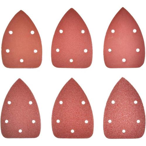 60pcs Disque de Ponçage Abrasif, Feuilles Abrasives Delta pour Ponçage Papier pour Ponceuse Électrique avec un Grain de 40/60/80/120/180/240 Triangles de Ponçage pour Ponceuses Multiples