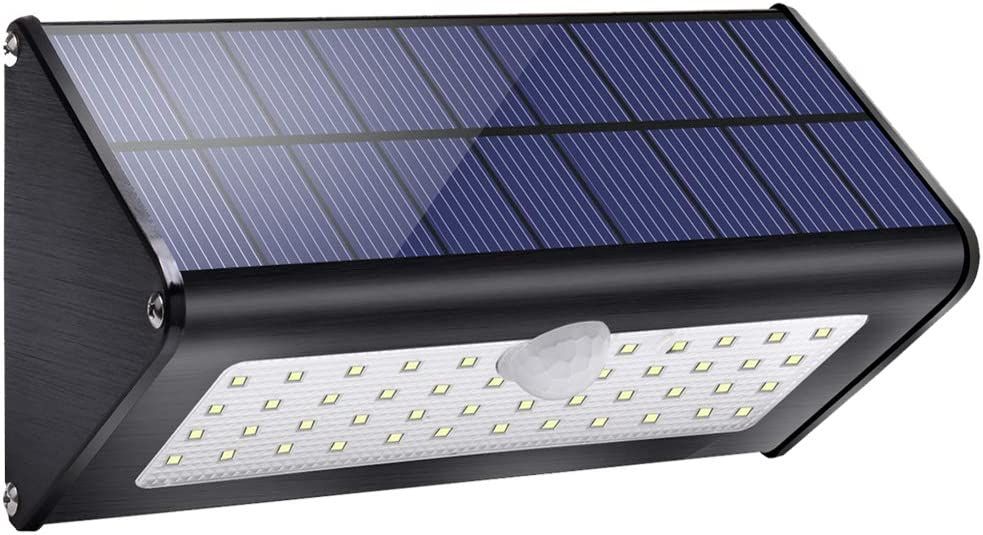 Lampe Solaire De Jardin 1100lm 4500mah Lampes Solaires D'extérieur Avec Détecteur De Mouvement Infrarouge Etanche Ip65, 4 Modes Intelligents Pour Jardin, Portail, Mur, Lumière Blanche