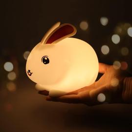 Veilleuse lapin en silicone pour chambre d'enfant, lampe lapin mignonne,  cadeaux pour filles et garçons