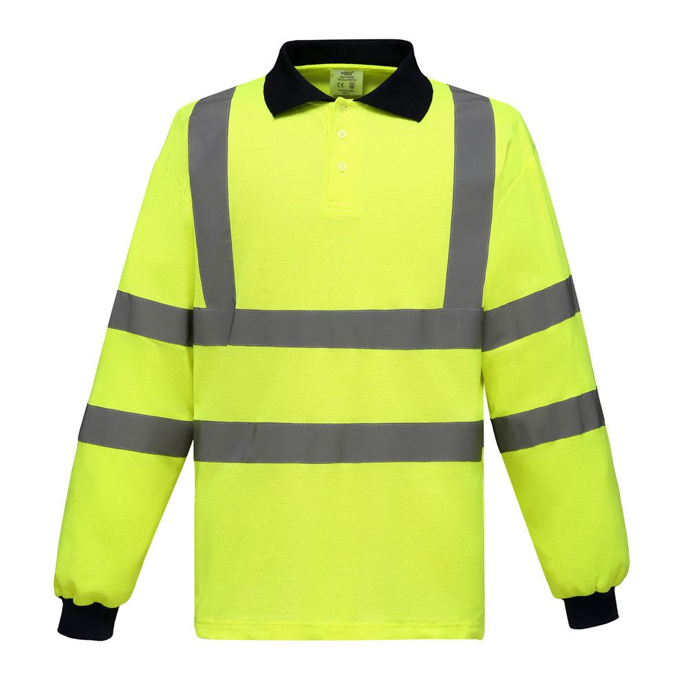 Chemises De Sécurité De Classe 3 Polo À Manches Longues Vêtements De Travail Pour Hommes ?Jaune?Xl?