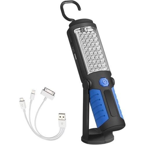 Lampe Torche,Lampe D'inspection Lampe Led Rechargeable, Lampe De Travail Led Rechargeable Avec Magnétique Lampe De Torches De Led Bleu