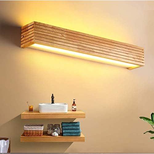 Applique Murale Led Appliques Luminaire Intérieur Bois Lampe De Mur Lumière Chaude Lampe Pour Chambre Salon Bureau Couloir (35cm New)