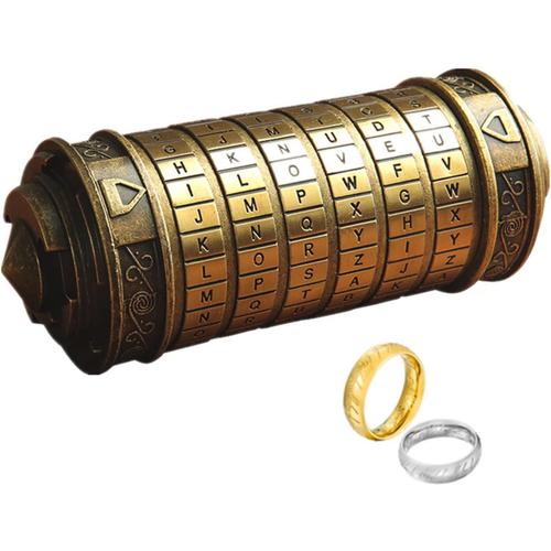 Boîte à puzzle Da Vinci Code Mini serrure avec compartiments cachés pour anniversaire, Saint-Valentin, cadeau d'anniversaire mystérieux pour la famille et les amis