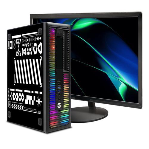 HP Ordinateur de Bureau Gaming PC Intel Quad Core I5 jusqu'à 3,6 G, Radeon RX 550 4G, 16 G, SSD 512 G, WiFi 600 M, Bluetooth 5.0, Nouveau 24" 1080 FHD LED, W10P64 (renouvelé)