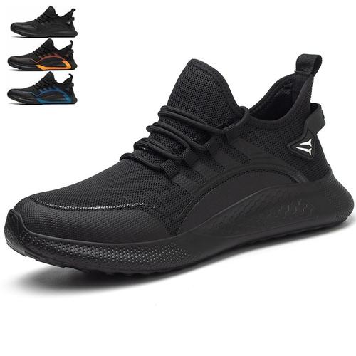 Chaussures De Sécurité Pour Hommes Et Femmes, Antichocs, Antiperforation, Respirantes Et Légères, Chaussures De Travail Embout En Acier Noir Taille