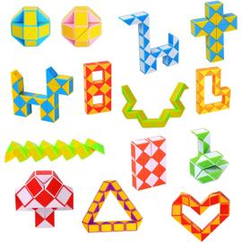 12 pièces Serpent Magique avec 24 Blocs, Casse Tete Enfant, Twist Puzzle  Twisty Toy, Mini Magic Snake Cube
