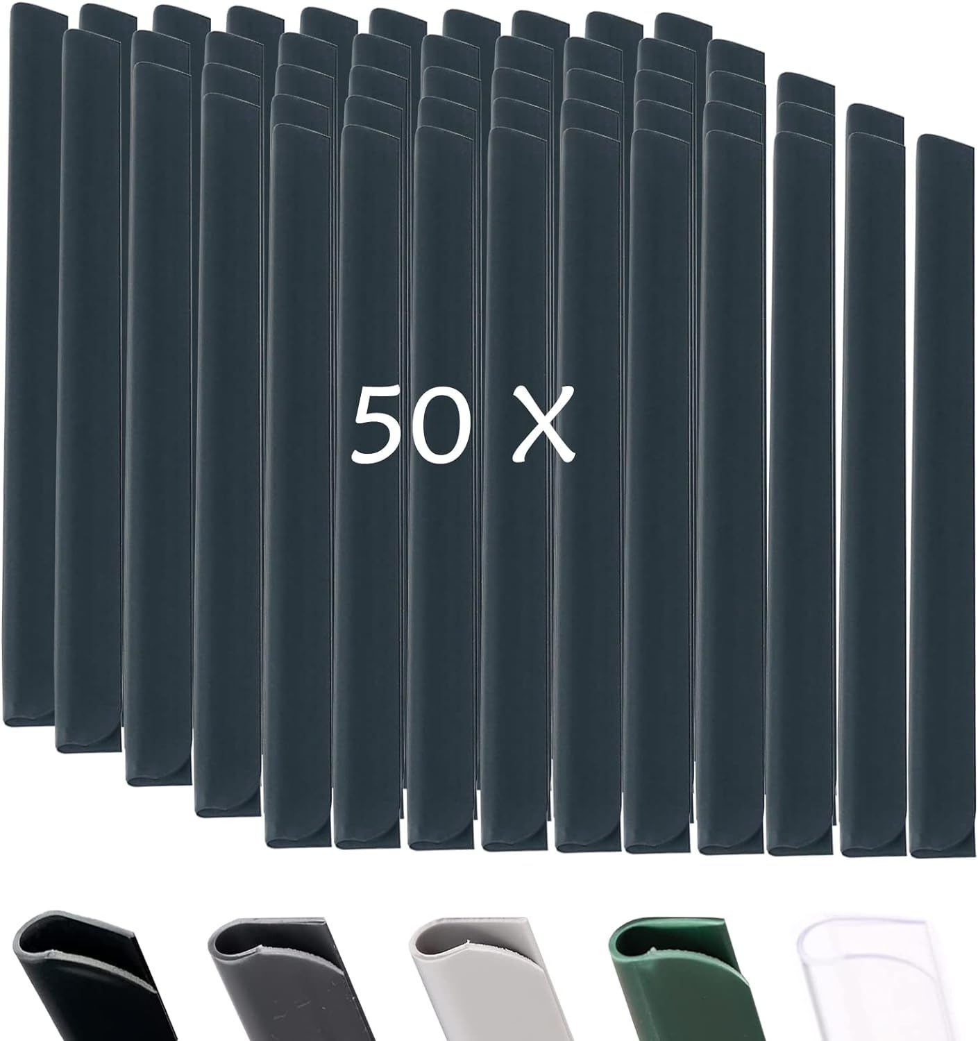 Lot De 30 Clips PVC Pour Brise-vue De Clôture - Transparent, 190 X 15 Mm, Résistant Aux UV Et Aux Intempéries