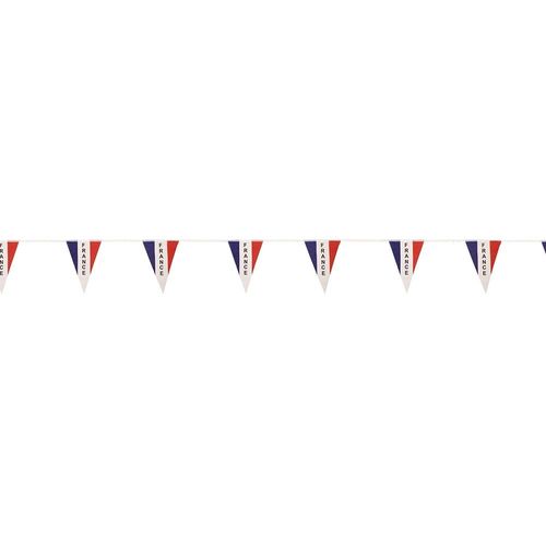 GUIRLANDE À FANIONS PLASTIQUE TRICOLORE FRANCE 5M