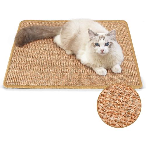 Teppc-Tapis Griffoir Chat, Sisal Naturel, 50 X 30 Cm, Protège Meubles Et Sol, Fixation Adhésive, Durable Et Polyvalent, Antidérapant Et Facile À Nettoyer