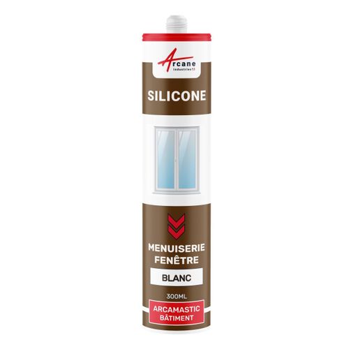 Mastic silicone fenêtre menuiserie étanchéité Blanc 300 ml x 1