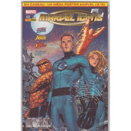 Marvel Icons 10 Collector Edition (Logo Illustré  "Collector Edition") + Méga Poster Marvel - Marvel Icons  N° 10 : " Au Pays Des Rêves " (Avec : The New Avengers + Young Avengers + Etc...)