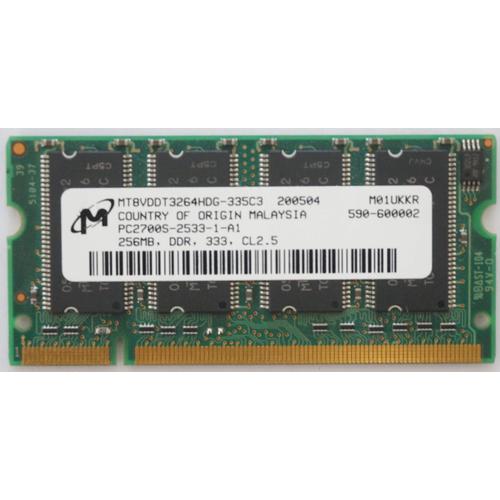 Module mémoire RAM 256Mo pour PC Portable - Marque Micron - MT8VDDT3264HDG-335C3 - DDR 333Mhz