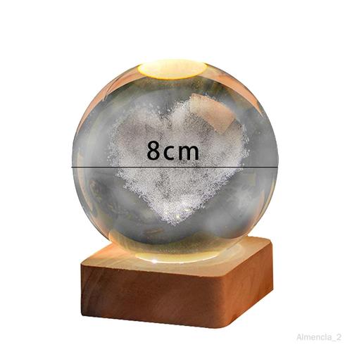 Décorations D'affichage De Veilleuse De Boule De Verre 3d Pour 8 Cm De Diamètre