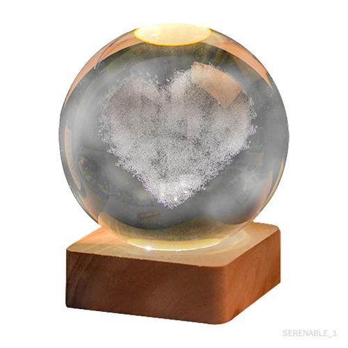 Lampe De Nuit À Affichage Boule De Verre, Lampe De Nuit Pour Famille, 6 Cm De Diamètre