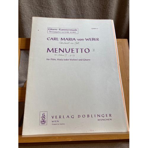 Carl Maria Von Weber Menuetto Partition Flûte Alto Guitare Doblinger