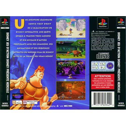 Disney Présente Hercule Jeu Sony Playstation 1 PS1 Occasion PAL FR