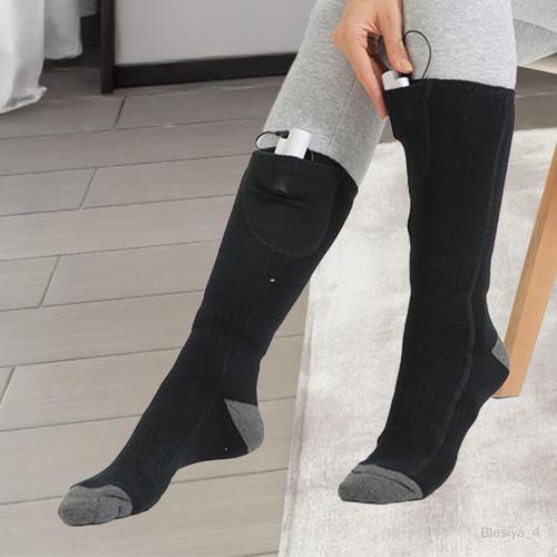 Chaussettes Chauffantes Longues, Chaussettes Chauffantes D'extérieur Pour Noir