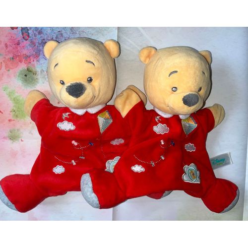 Doudou Marionnette Winnie L¿Ourson Disney Baby Lot De Deux Oursons Bébé Jouets Naissance 