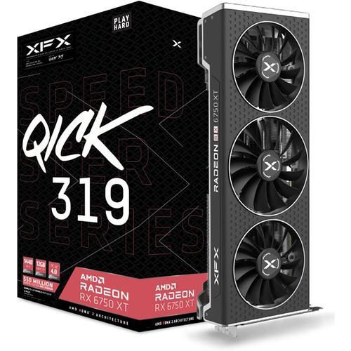 XFX Speedster QICK319 Radeon RX 6750XT Core Carte Graphique Gaming avec 12 Go GDDR6 HDMI 3 x DP, AMD RDNA¿ 2 (RX-675XYJFDP)