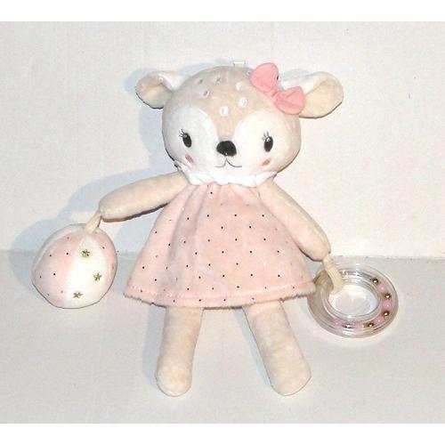 Doudou Biche Rose A Pois Dorés D'activites Mots D'enfants