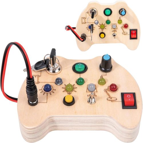 Busy Board Montessori Led Et Interrupteurs Bebe Busy Board Pour Enfant Âge 3 4 5 6 Ans,Jouets Sensoriels Pour Enfants Wooden Tableau Cadeaux