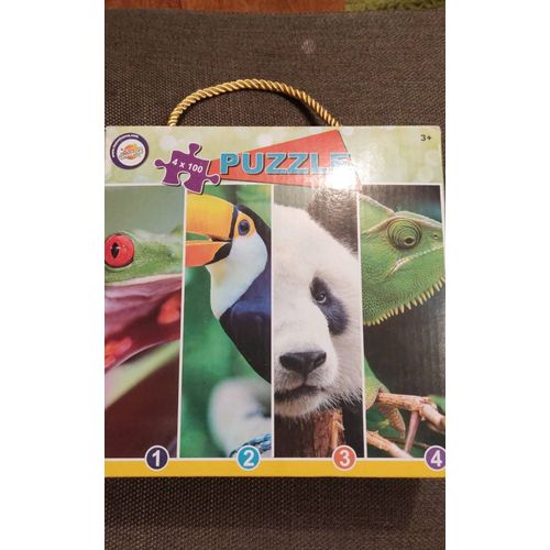 Puzzle 4x 100 Pièces Animaux