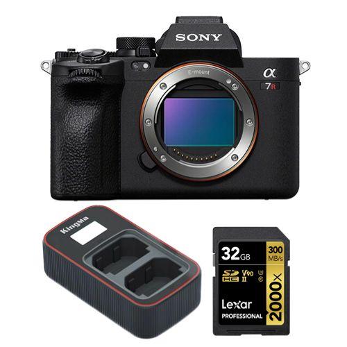 Sony Alpha A7R V Corps+Lexar 32Go Carte mémoire SDXC professionnelle 2000x UHS-II+Kingma Sony NP-FZ100 LCD double USB chargeur