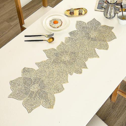 Chemin de Table creux antid¿¿rapant, tapis de Table d¿¿coratif en forme de fleur de Lotus, napperon pour la maison, f¿ºte, cuisine, salle ¿¿ manger, d¿¿cor de mariage-1