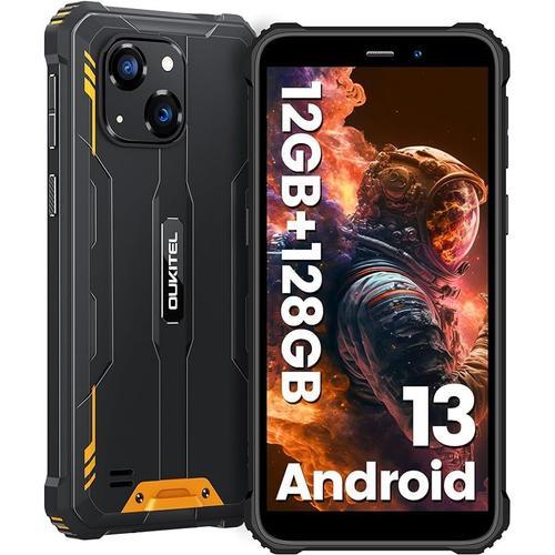 OUKITEL WP32 Incassable 12/128 Go 6300mAh 6" Android 13 Smartphone Dual SIM 4G/NFC/GPS/Face ID/OTG - Orange