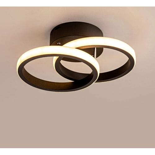 Plafonnier Led, Led Lustre De Plafond, Luminaire Plafonnier, Blanc Chaud 3000k, 22w, Plafonnier En Acrylique Chic Moderne Éclairage Pour Cuisine Salon Chambre À Coucher (Blanc Chaud, 2 Anneaux Led)